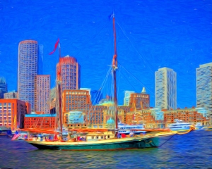2-Boston Harbor Canvas 16x20 paint